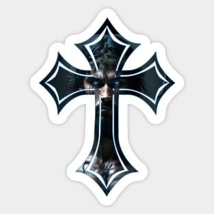 cross with jesus Sticker